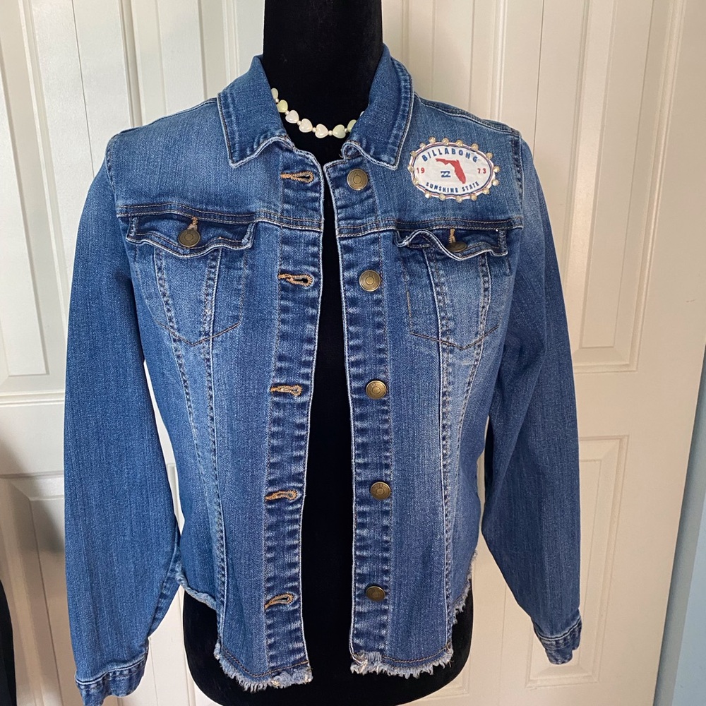 Upcycled Denim Florida chic jacket, Embelished, one of a kind.